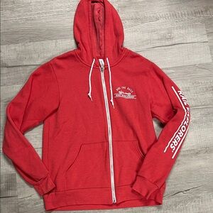 Women’s soft Bella Canvas Red Fleece Zip-Up Hoodie medium